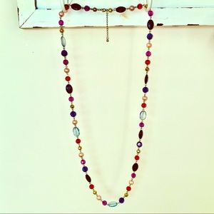 Multi-Colored Beaded Long Necklace